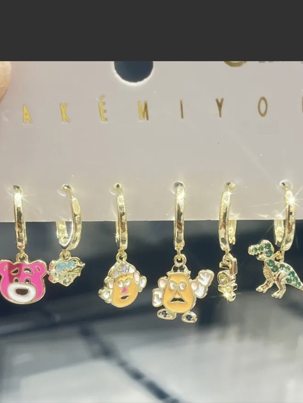 Toy Story Disney Pixar 14K Gold Plated Gemstone Stud Earrings